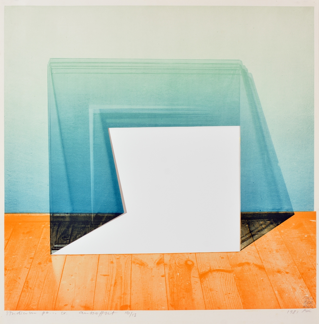 Jan Berdyszak, "Studium po... IX"1981,autooffset barwny, papier, wym. 58 x 56,5 cm