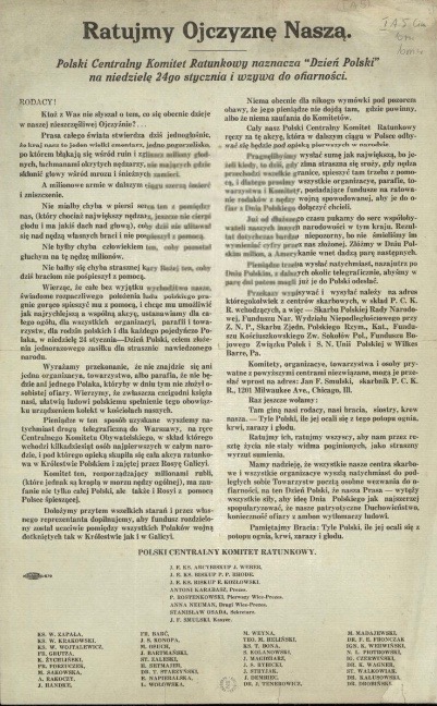 Odezwa Polskiego Centralnego Komitetu Ratunkowego (polona.pl, domena publiczna)