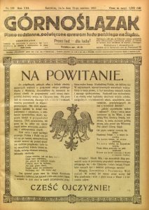 Tytułowa strona gazety "Górnoślązak"