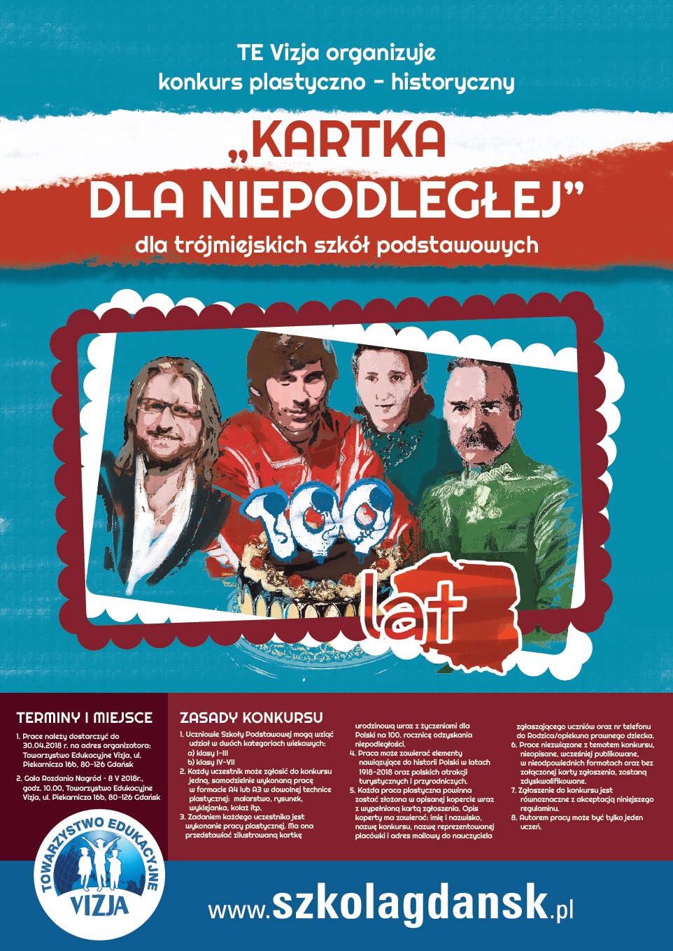 Plakat konkursu "Kartka dla Niepodległej"