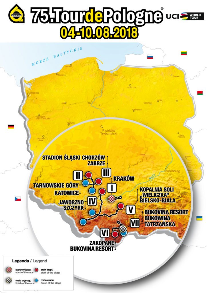 mapka z zaznaczonymi miejscowościami Touru