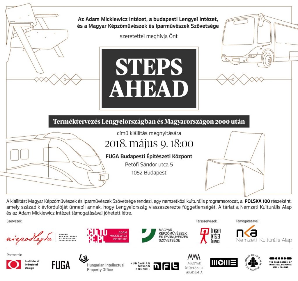 zaproszenie na wernisaż Steps Ahead po węgiersku