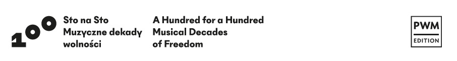 baner z logo "100 na 100. Muzyczne dekady wolności"