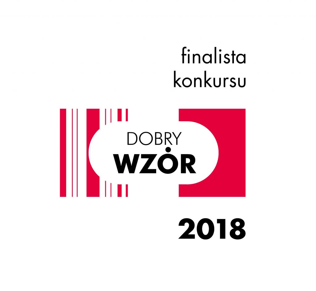 logo finałowe Dobrego Wzoru 2018 z czerwonymi paskami