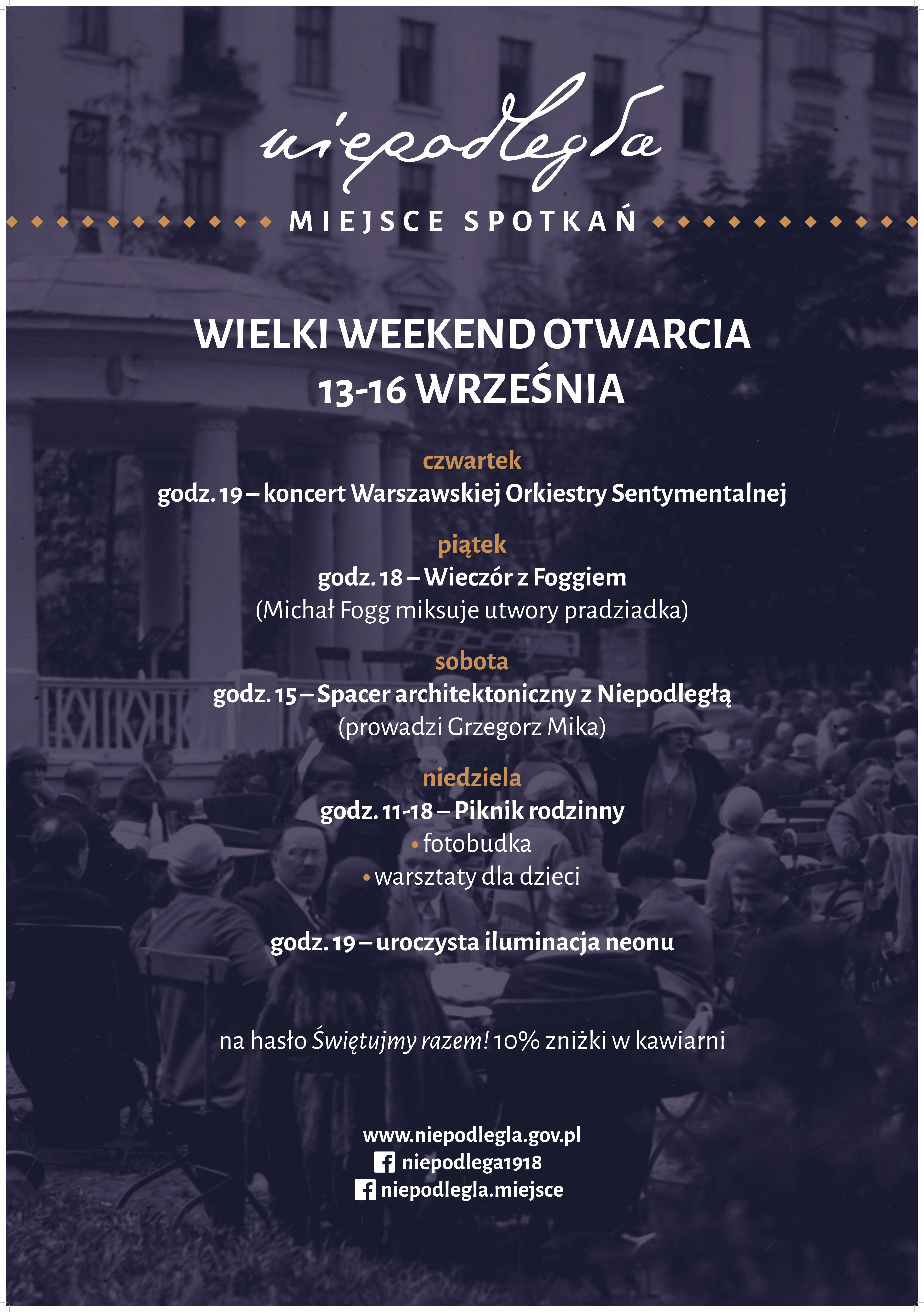 plakat z programem weekendu otwarcia