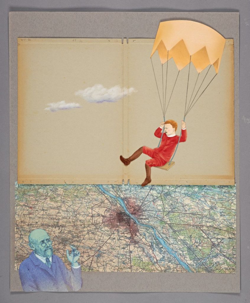 Ilustracje Iwony Chmielewskiej inspirowane książką Janusza Korczaka "Król Maciuś Pierwszy", wykonana na wystawę w "Polsce króla Maciusia. 100-lecie odzyskania niepodległości" w Muzeum POLIN