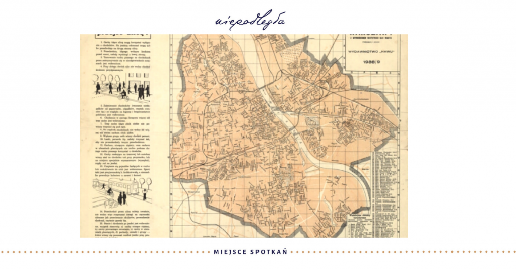 baner ze starą mapy warszawy