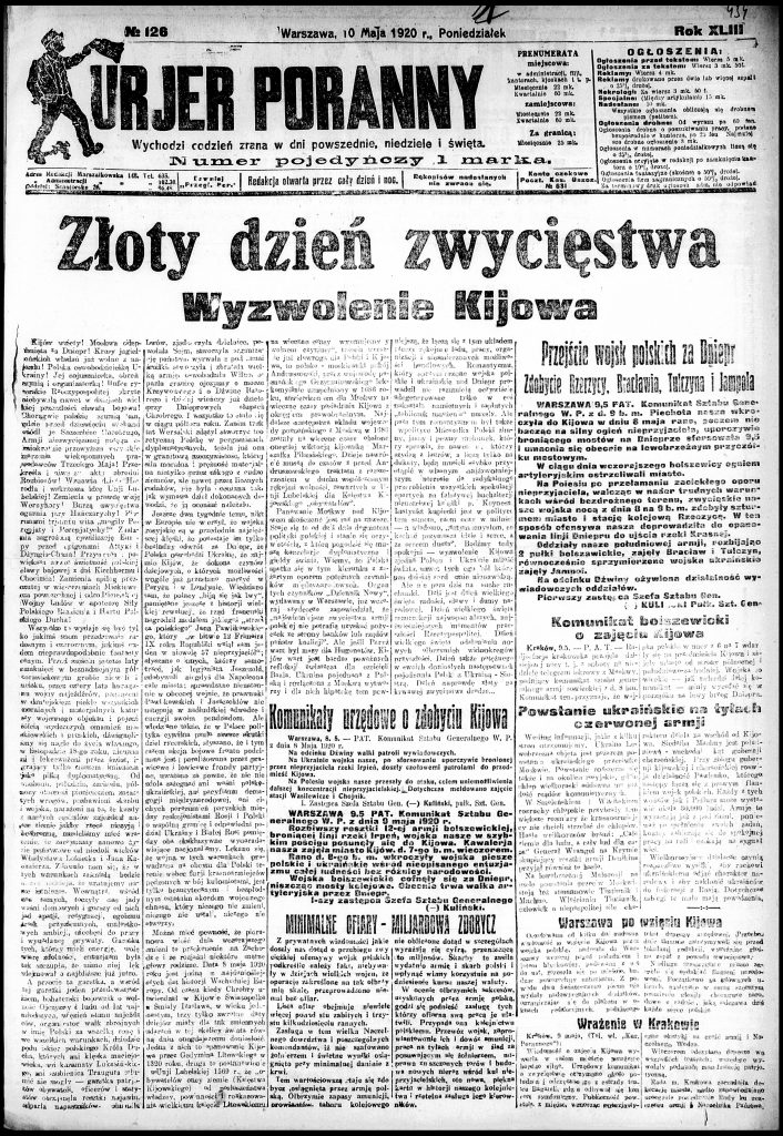 tytułowa strona gazety z kolumnami
