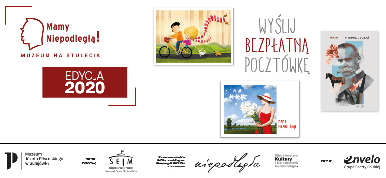 baner z wizyalizacjami 3 kartek, logo i hasłem akcji i na dole paskiem logo