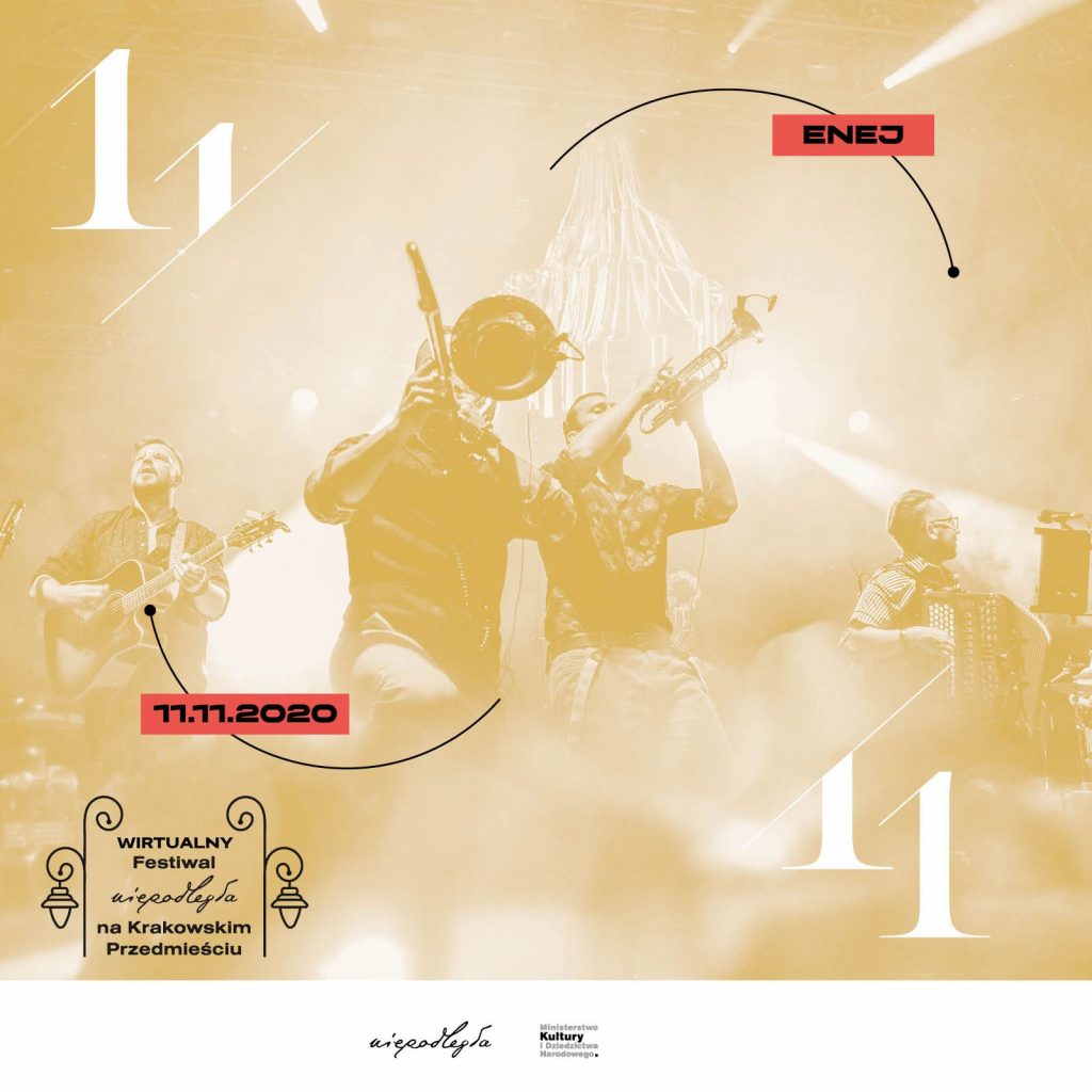 plakat z członkami zespołu Enej