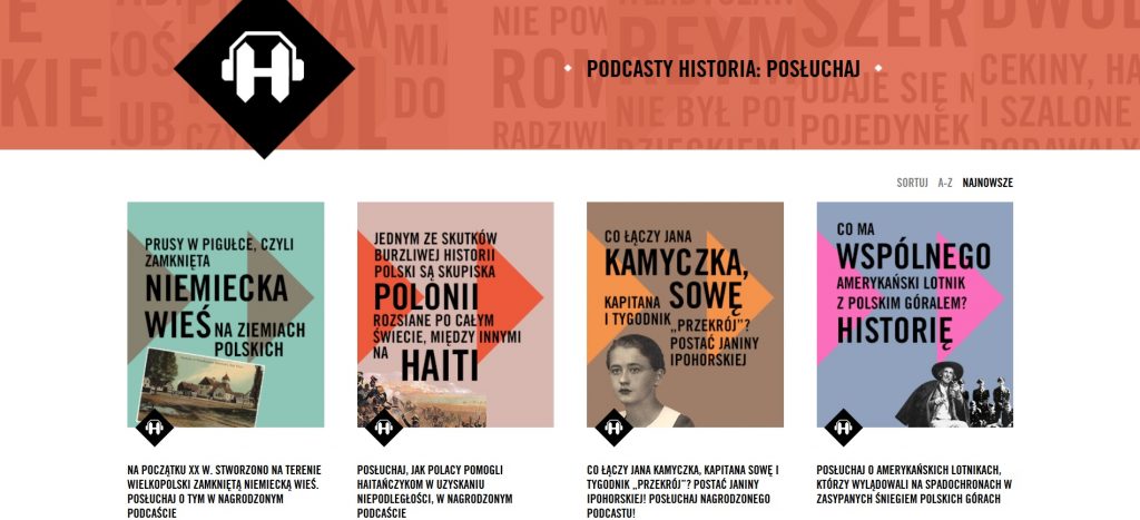 screen strony z tytułem i kafelkami