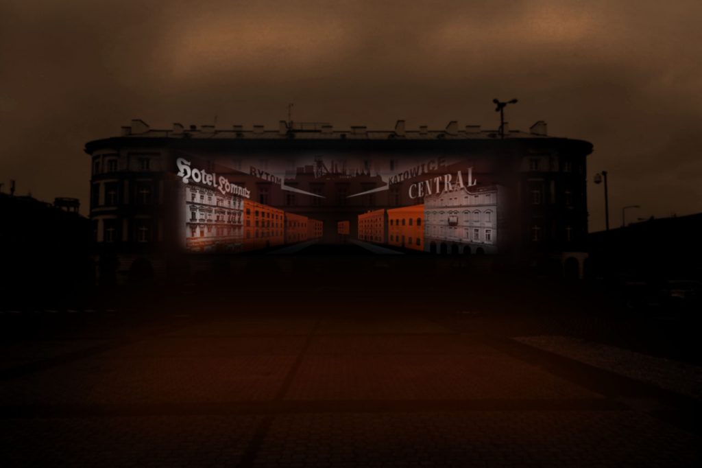 wizualizacja jednej ze scen na fasadzie