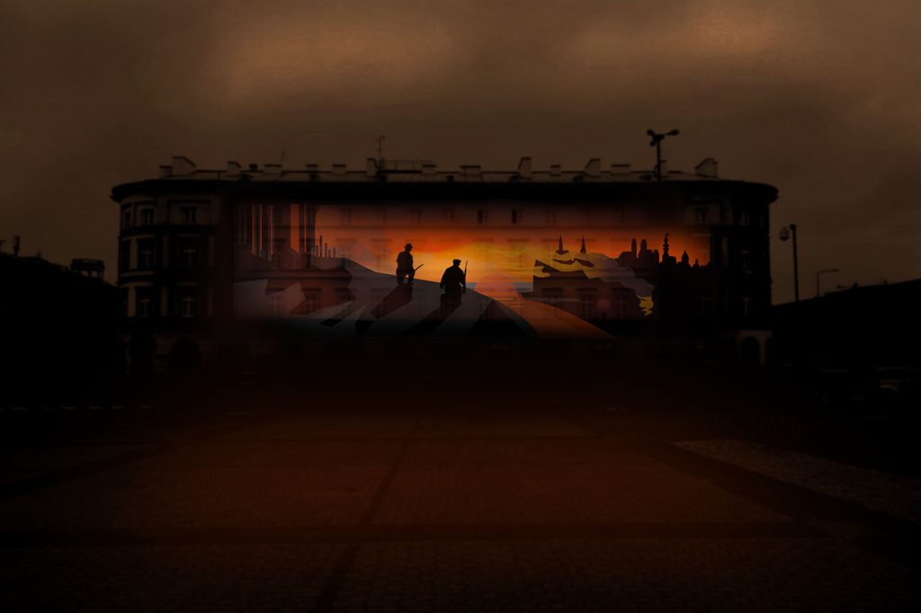 wizualizacja jednej ze scen na fasadzie