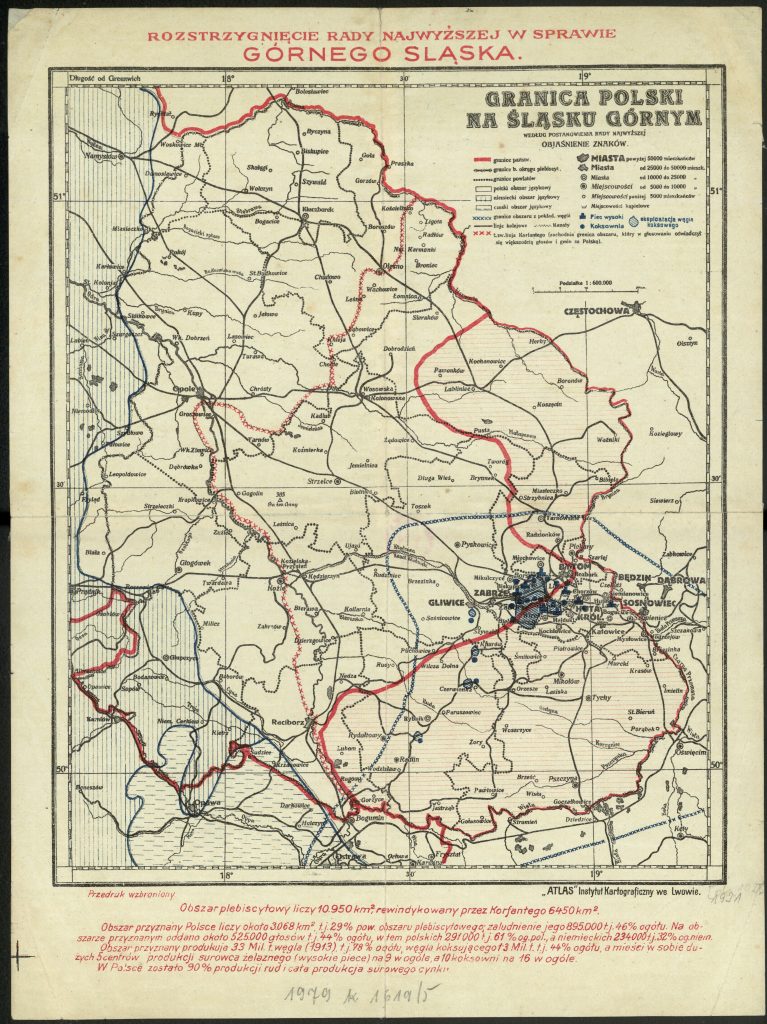 mapa z zaznaczonym na czerwono nowym przebiegiem granicy