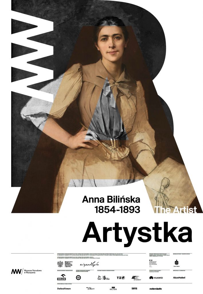 plakat z portretem artystki, tytułem i logami partnerów i patronów