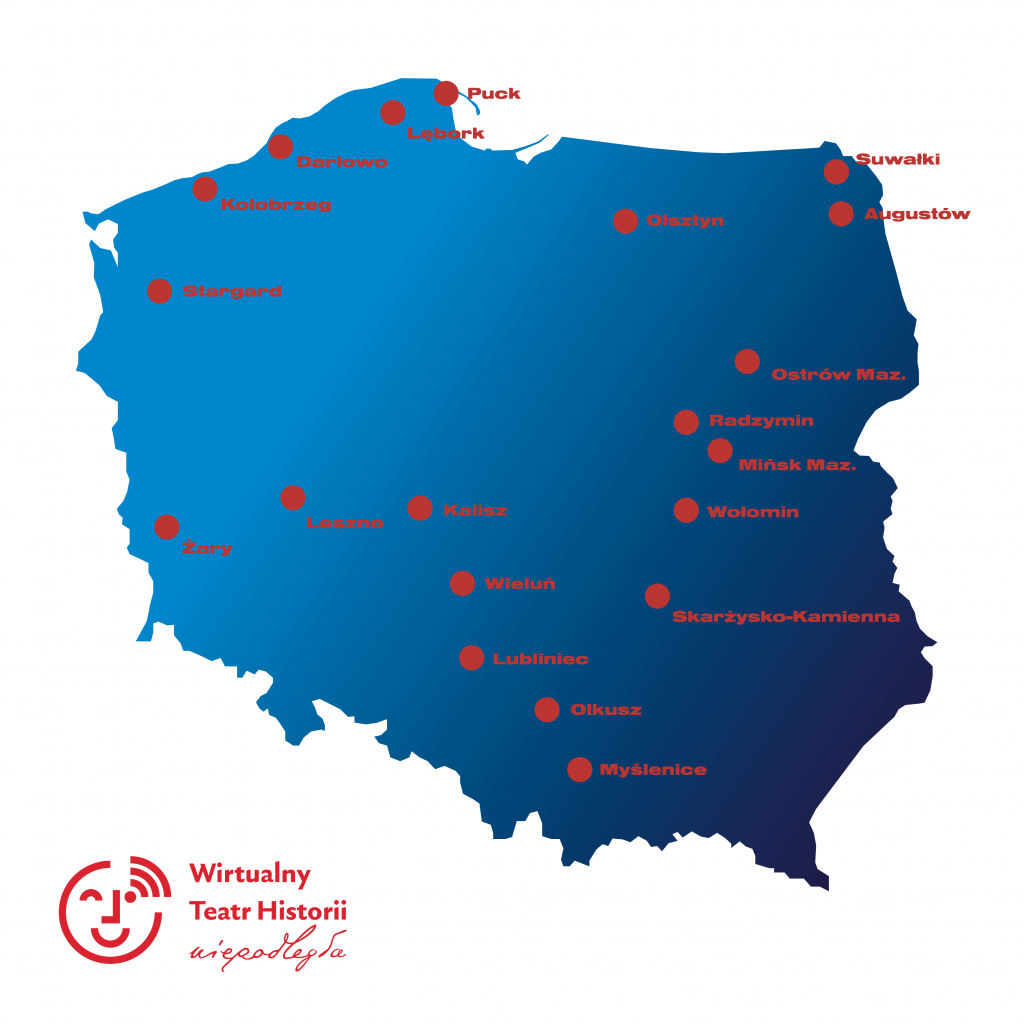 mapa z punktami które odwiedził WTH