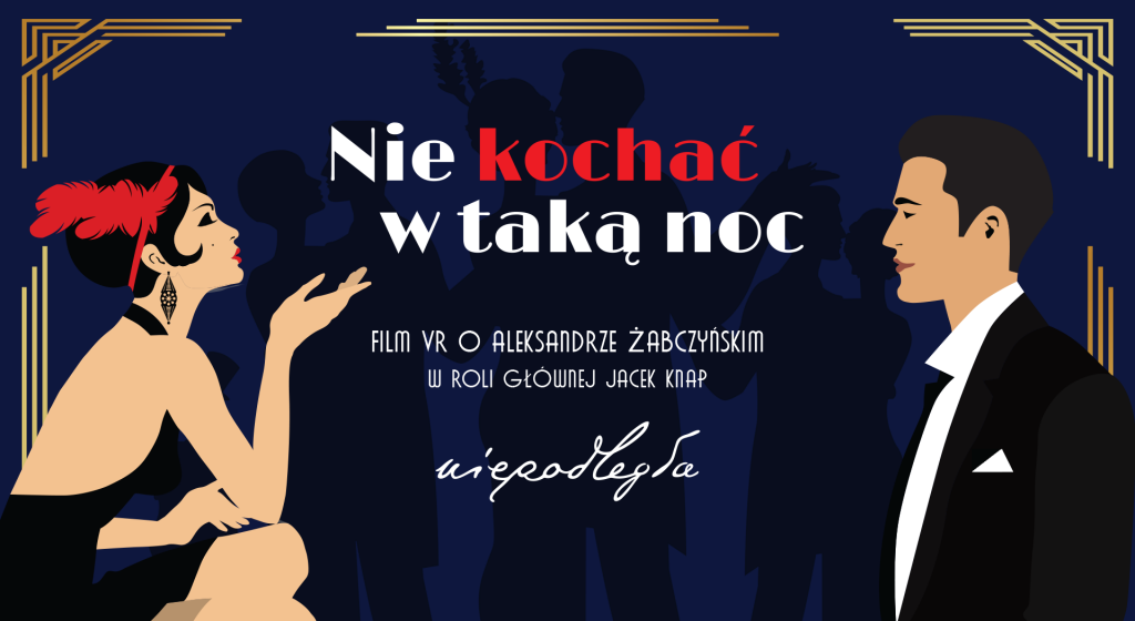 plakat ilustrowany, kobieta i mężczyzna