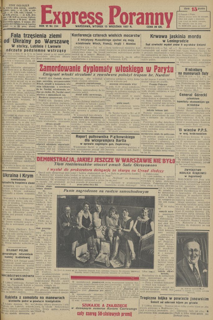 strona tytułowa gazety expres poranny