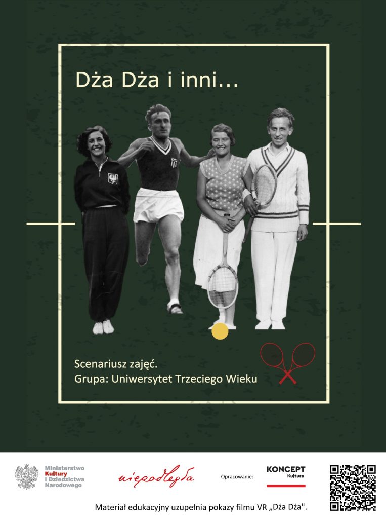 pierwsza strona z wyciętą ze starego zdjęcia grupą 4 osób, tytułem i logami