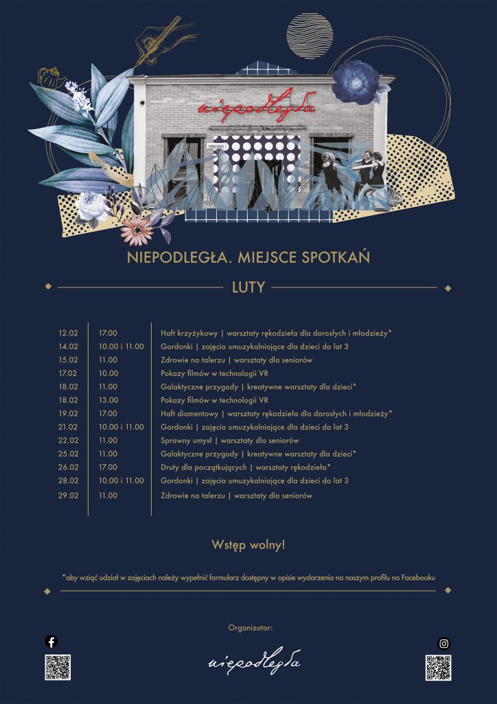 plaat niepodległa. miejsce spotkań z programem na luty