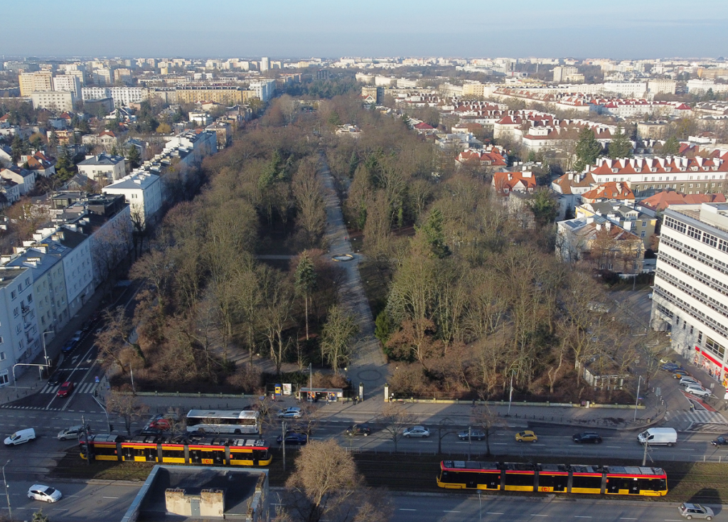 Park Dreszera widziny z powietrza